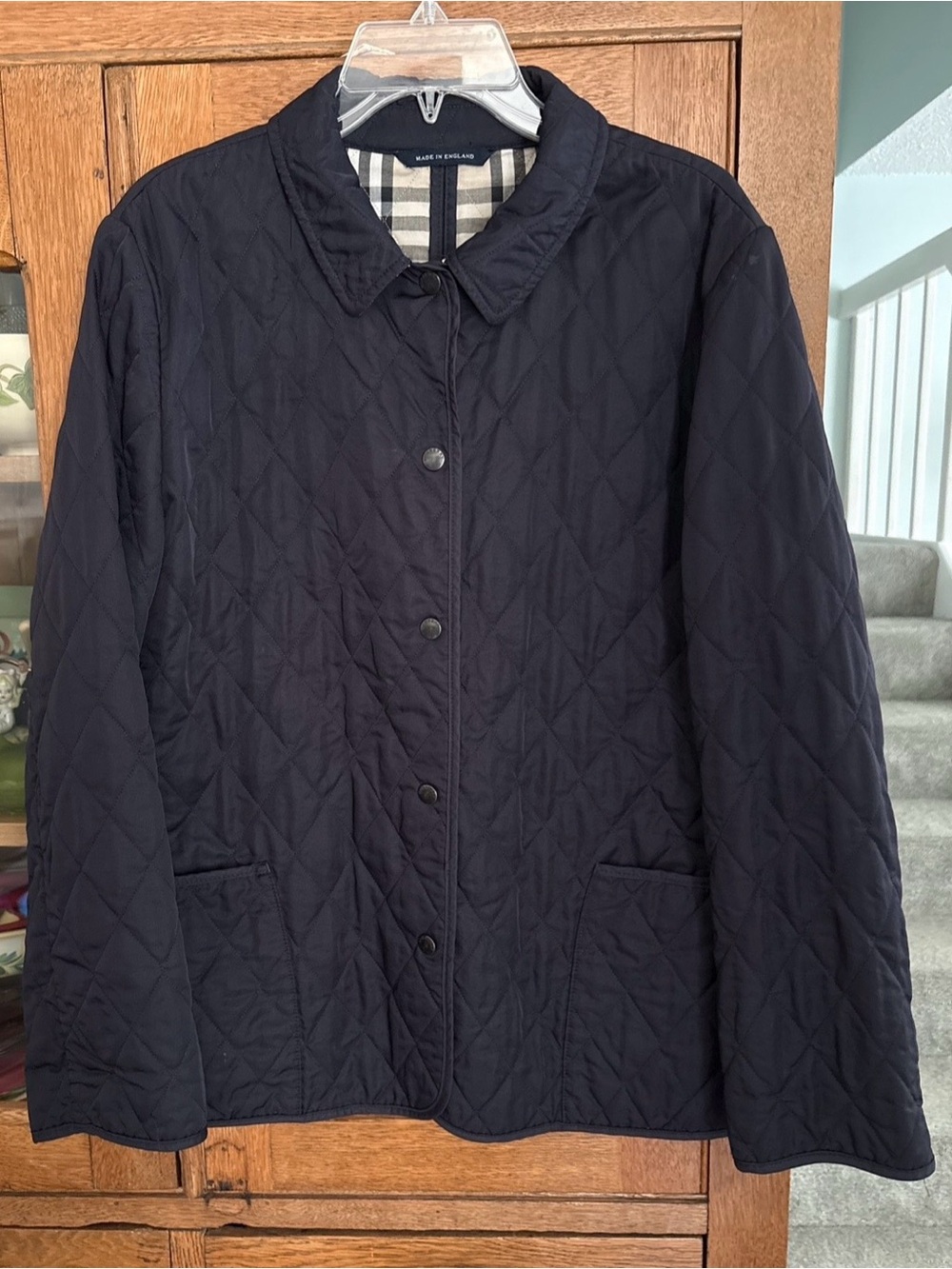 Burberry Black Quilted Women's Jacket with Plaid Lining